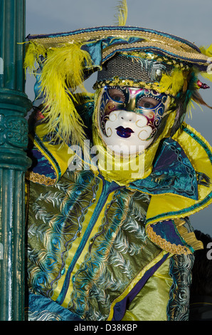 Personne masqué au Carnaval de Venise 2013 Banque D'Images