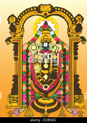 Dieu hindou Tirupati Balaji Banque D'Images