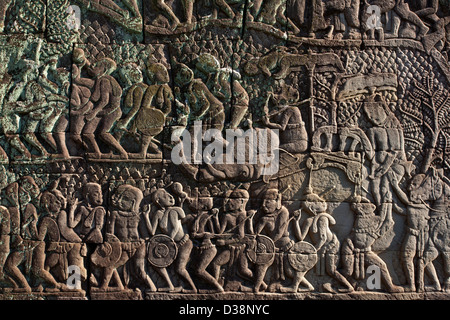 Bass soulage. Temple Bayon. Angkor. Cambodge Banque D'Images