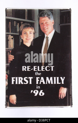 Une campagne présidentielle de 1996 des membres de l'axe du bouton avec Bill Clinton et la première dame Hillary Rodham Clinton Banque D'Images