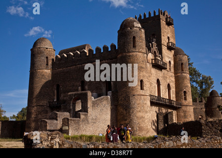 Le Château de Fasilidas, Fasil Ghebbi (Royal Enclosure) Gondar, Éthiopie Banque D'Images