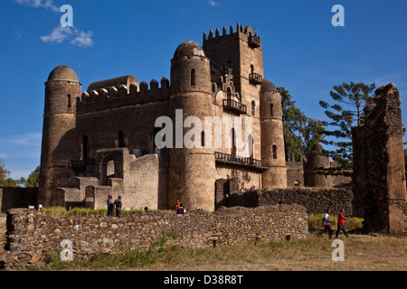 Le Château de Fasilidas, Fasil Ghebbi (Royal Enclosure) Gondar, Éthiopie Banque D'Images