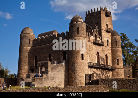 Le Château de Fasilidas, Fasil Ghebbi (Royal Enclosure) Gondar, Éthiopie Banque D'Images