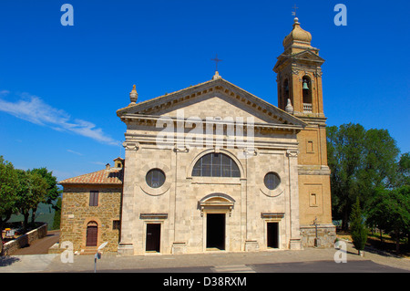 Montalcino, Madonna del Soccorso église, Val d'Orcia, Val d'Orcia, classé au Patrimoine Mondial de l'UNESCO, la province de Sienne, Toscane, Italie Banque D'Images