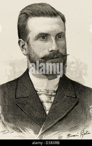 Alfredo Branas Menendez (1859-1900). Écrivain et idéologue du régionalisme galicien. L'Espagne. La gravure. Banque D'Images