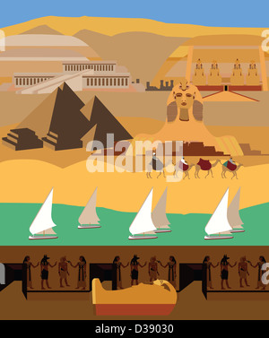 Montage des attractions touristiques de l'Égypte Banque D'Images