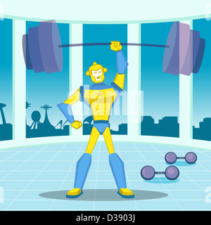 Haltérophilie Robot Banque D'Images