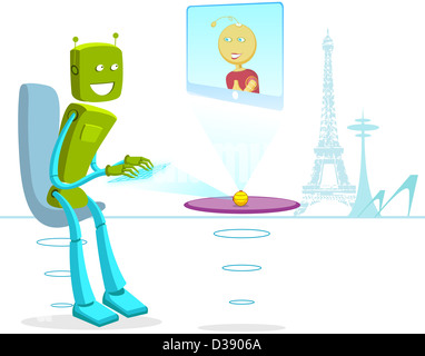 Chatter en ligne Robot Banque D'Images