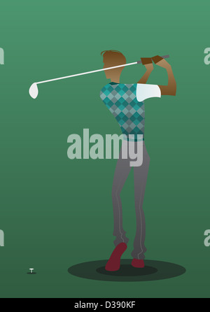 Man playing golf Banque D'Images