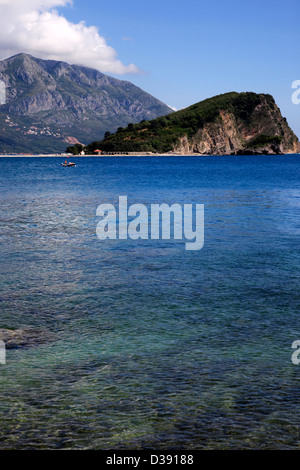 La plage de Mogren se trouvent au Monténégro en début de matinée. Banque D'Images