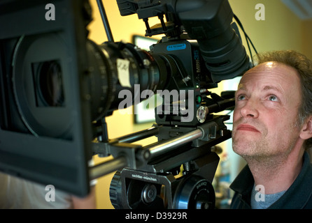 Berlin, Allemagne, le caméraman Frank Bruenner sur pendant le tournage d'un film d'étudiant Banque D'Images