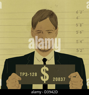 Businessman getting un mug shot Banque D'Images