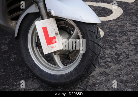 La plaque de l'apprenant en scooter au Royaume-Uni Banque D'Images