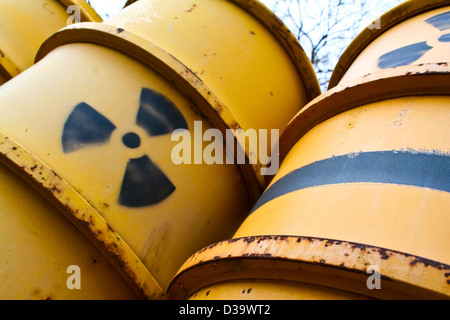 Des déchets nucléaires radioactifs Banque D'Images