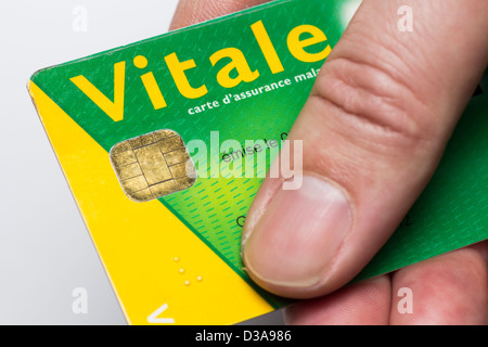 Carte Vitale - carte d'assurance maladie utilisé par des ressortissants français et les résidents français à l'aide du système national de soins de santé Banque D'Images