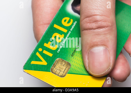 Carte Vitale - carte d'assurance maladie utilisé par des ressortissants français et les résidents français à l'aide du système national de soins de santé Banque D'Images