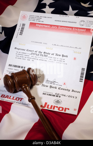 Jury Duty Summons Still Life, New York, États-Unis Banque D'Images