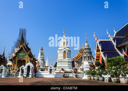 Dans le Wat Chedi et Ubosot Ban Den, Maetang Chiangmai Thai Temple Banque D'Images