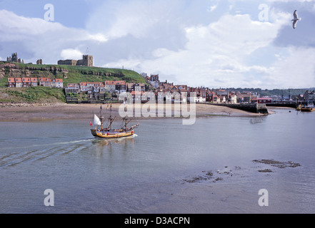 Tentative h.m.s voilier réplique whitby Banque D'Images