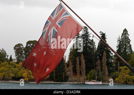 Le Lac Wakatipu Queenstown Nouvelle-Zélande drapeau Banque D'Images