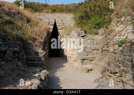 L'Ukraine. République autonome de Crimée. Tsarsky Kurgan, tumulus royal qui est probablement enterré le Roi Leucon I. Kertch. Banque D'Images