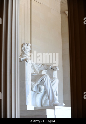 Abraham Lincoln Memorial Washington DC, Abraham Lincoln de piliers et colonnes, Gettysburg, guerre civile, USA, Banque D'Images