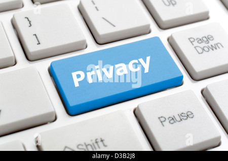 Vie privée sur clavier Banque D'Images