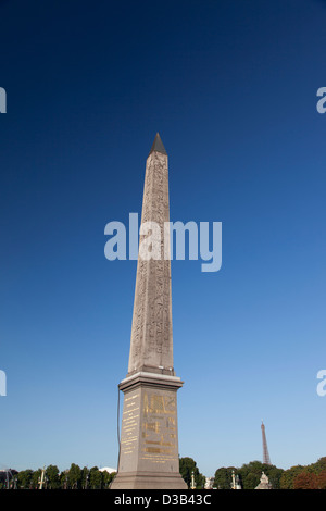 France, Paris, l'Obélisque de la Place de la Concorde. Banque D'Images