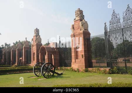 Un mur à Rashtrapati Bhavan Delhi, Inde Banque D'Images