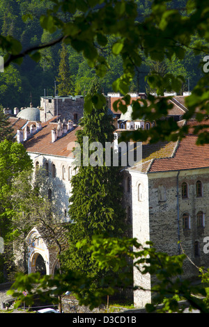 La Bulgarie, Europe, Monastère de Rila niché dans les montagnes de Rila. Banque D'Images