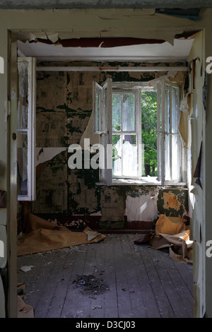 Gross Dölln, Allemagne, Kasernengebaeude sur les terrains de l'aéroport Templin Banque D'Images