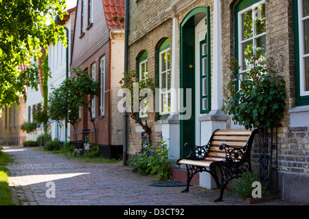 Arnis, Allemagne, maisons de la vieille ville Banque D'Images