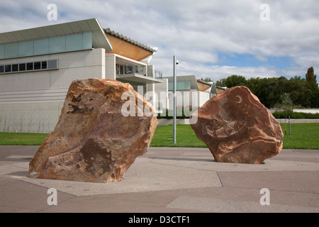 L'art autochtone moderne au lieu de réconciliation pétroglyphes Canberra Australie Banque D'Images