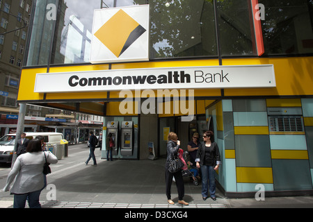 Melbourne, Australie, une filiale de la Commonwealth Bank Banque D'Images