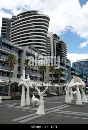 Melbourne, Australie, dans le quartier des docks Waterfront City Banque D'Images