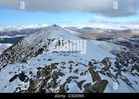 Crête du sommet, Ben Vorlich, Perthshire, Écosse en hiver à au nord de la plage de Ben Lawers Banque D'Images