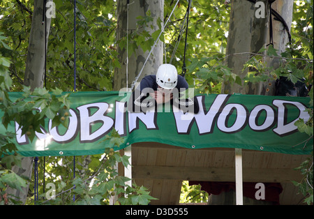 Stuttgart, Allemagne, protester contre l'organisation de l'environnement Robin des Bois contre Stuttgart 21 Banque D'Images