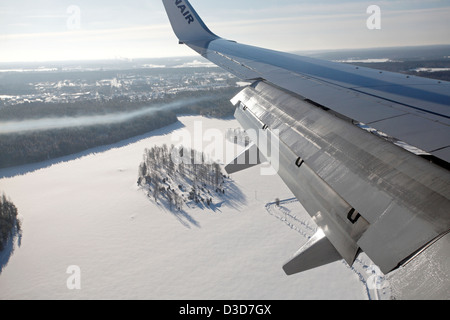 Niekoping, la Suède, l'atterrissage à l'aéroport de Stockholm-Skavsta Banque D'Images