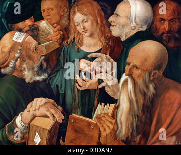 Albrecht durer, le Christ parmi les docteurs 1506 Huile sur panneau. Musée Thyssen-Bornemisza, Madrid Banque D'Images