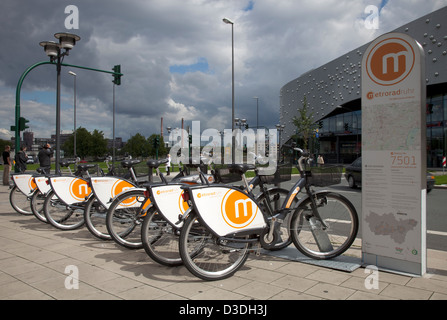 Essen, Allemagne, metroradruhr location de vélos à la station Berliner Platz Banque D'Images