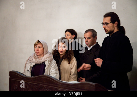 Dortmund, Allemagne, Serbian-Russian-bulgare vêpres à l'église Saint Luc Banque D'Images