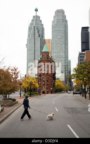 Toronto, Canada, paysage urbain avec le Flatiron Building en face de toile de gratte-ciel Banque D'Images