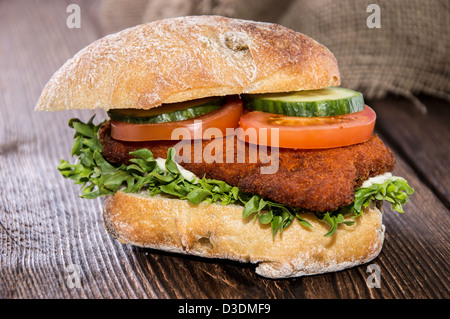 Escalope de poulet sur un rouleau (background) Banque D'Images