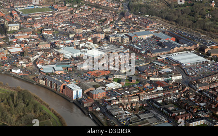 Vue aérienne de la ville de Gainsborough, Lincolnshire Banque D'Images