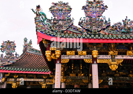 Khoo Kongsi Leong San Tong maison ancestrale chinoise,Maison de famille du clan,appartements adjacents et entrée privée, George Town, Penang Banque D'Images