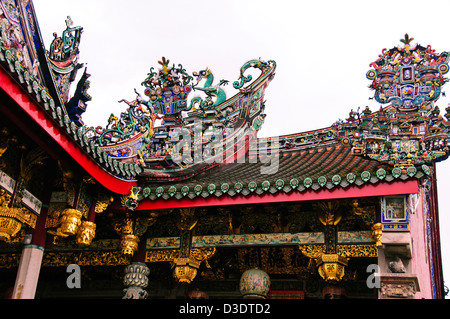 Khoo Kongsi Leong San Tong maison ancestrale chinoise,Maison de famille du clan,appartements adjacents et entrée privée, George Town, Penang Banque D'Images