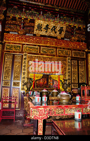 Khoo Kongsi Leong San Tong maison ancestrale chinoise,Maison de famille du clan,appartements adjacents et entrée privée, George Town, Penang Banque D'Images