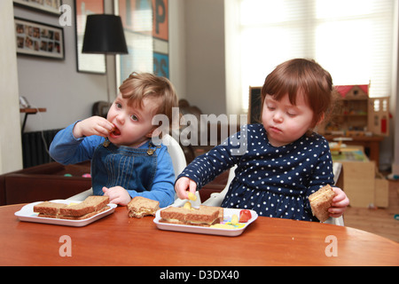 Jumelles de manger le déjeuner Banque D'Images