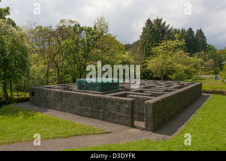 Labyrinthe minotaure au château de Kielder, dans le Northumberland. Banque D'Images