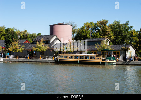 Erie Canal park avec packet boat à New York près de Rochester Pittsford Banque D'Images